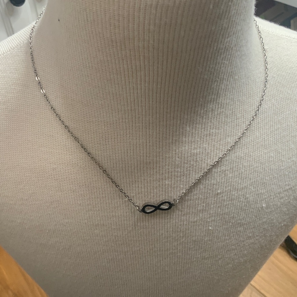 Silver-Toned Necklace with Infinity Sign